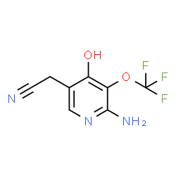 ChemSpider 2D Image | [6-Amino-4-hydroxy-5-(trifluoromethoxy)-3-pyridinyl]acetonitrile | C8H6F3N3O2