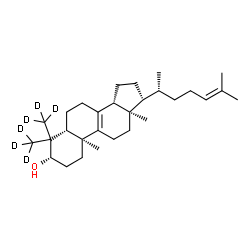 ChemSpider 2D Image | (3beta,5alpha)-4,4-Bis[(~2~H_3_)methyl]cholesta-8,24-dien-3-ol | C29H42D6O