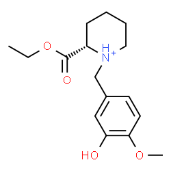 ChemSpider 2D Image | (2S)-2-(Ethoxycarbonyl)-1-(3-hydroxy-4-methoxybenzyl)piperidinium | C16H24NO4