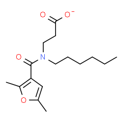 ChemSpider 2D Image | 3-[(2,5-Dimethyl-3-furoyl)(hexyl)amino]propanoate | C16H24NO4