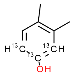 ChemSpider 2D Image | 3,4-Dimethyl(1,2,6-~13~C_3_)phenol | C513C3H10O