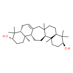 ChemSpider 2D Image | (3S,4aR,9aR,11S,13aR,13bS,15aS)-4,4,6a,10,10,13a,15b-Heptamethyl-2,3,4,4a,5,6,6a,7,9,9a,10,11,12,13,13a,13b,14,15,15a,15b-icosahydro-1H-naphtho[2',1':4,5]cyclohepta[1,2-a]naphthalene-3,11-diol | C30H50O2