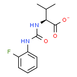 ChemSpider 2D Image | (2S)-2-{[(2-Fluorophenyl)carbamoyl]amino}-3-methylbutanoate | C12H14FN2O3