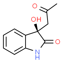 ChemSpider 2D Image | (3R)-3-Hydroxy-3-(2-oxopropyl)-1,3-dihydro-2H-indol-2-one | C11H11NO3