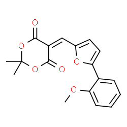 ChemSpider 2D Image | 5-{[5-(2-Methoxyphenyl)-2-furyl]methylene}-2,2-dimethyl-1,3-dioxane-4,6-dione | C18H16O6