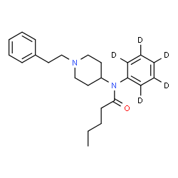 ChemSpider 2D Image | N-(~2~H_5_)Phenyl-N-[1-(2-phenylethyl)-4-piperidinyl]pentanamide | C24H27D5N2O