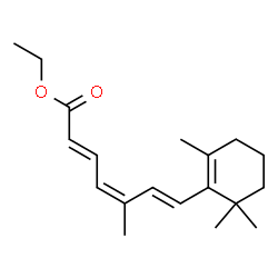 ChemSpider 2D Image | Ethyl (2E,4Z,6E)-5-methyl-7-(2,6,6-trimethyl-1-cyclohexen-1-yl)-2,4,6-heptatrienoate | C19H28O2