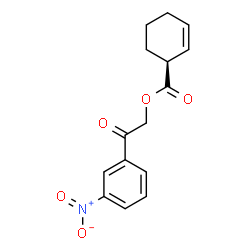 ChemSpider 2D Image | 2-(3-Nitrophenyl)-2-oxoethyl (1S)-2-cyclohexene-1-carboxylate | C15H15NO5