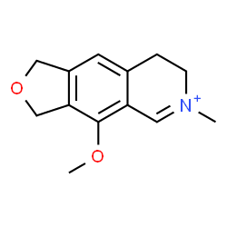 ChemSpider 2D Image | 4-Methoxy-6-methyl-1,3,7,8-tetrahydrofuro[3,4-g]isoquinolin-6-ium | C13H16NO2