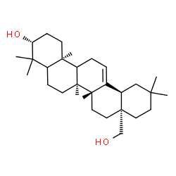 ChemSpider 2D Image | (3alpha,5xi,8alpha,9xi,10alpha,14beta,17alpha,18alpha)-Olean-12-ene-3,28-diol | C30H50O2