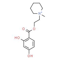 ChemSpider 2D Image | 1-{2-[(2,4-Dihydroxybenzoyl)oxy]ethyl}-1-methylpiperidinium | C15H22NO4