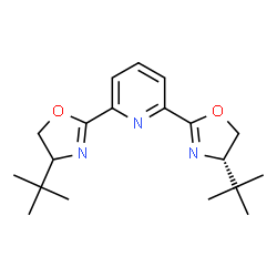 ChemSpider 2D Image | 2-[(4S)-4-(2-Methyl-2-propanyl)-4,5-dihydro-1,3-oxazol-2-yl]-6-[4-(2-methyl-2-propanyl)-4,5-dihydro-1,3-oxazol-2-yl]pyridine | C19H27N3O2