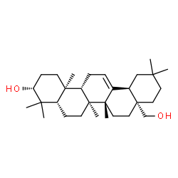 ChemSpider 2D Image | (3alpha,5beta,8alpha,9beta,10alpha,14beta,17alpha,18alpha)-Olean-12-ene-3,28-diol | C30H50O2