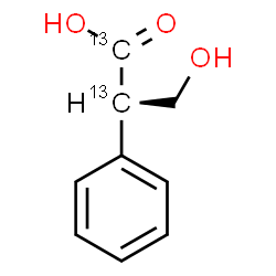 ChemSpider 2D Image | (2S)-3-Hydroxy-2-phenyl(1,2-~13~C_2_)propanoic acid | C713C2H10O3