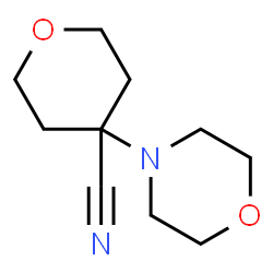 ChemSpider 2D Image | 4-Morpholinotetrahydro-2H-pyran-4-carbonitrile | C10H16N2O2