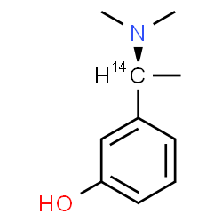 ChemSpider 2D Image | 3-[(1S)-1-(Dimethylamino)(1-~14~C)ethyl]phenol | C914CH15NO