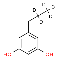 ChemSpider 2D Image | 5-[(2,2,3,3,3-~2~H_5_)Propyl]-1,3-benzenediol | C9H7D5O2