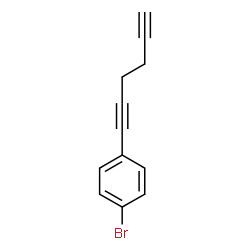 ChemSpider 2D Image | 1-Bromo-4-(1,5-hexadiyn-1-yl)benzene | C12H9Br