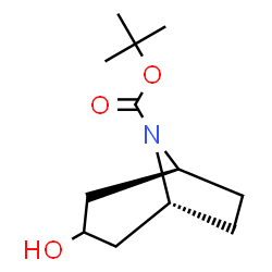 ChemSpider 2D Image | 2-Methyl-2-propanyl (1R,5S)-3-hydroxy-8-azabicyclo[3.2.1]octane-8-carboxylate | C12H21NO3