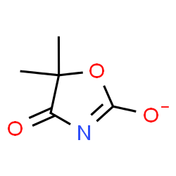 ChemSpider 2D Image | 5,5-Dimethyl-4-oxo-4,5-dihydro-1,3-oxazol-2-olate | C5H6NO3