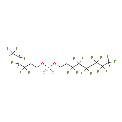 ChemSpider 2D Image | 3,3,4,4,5,5,6,6,6-Nonafluorohexyl 3,3,4,4,5,5,6,6,7,7,8,8,8-tridecafluorooctyl phosphate | C14H8F22O4P