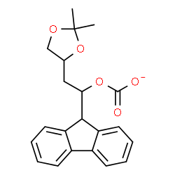 ChemSpider 2D Image | 2-(2,2-Dimethyl-1,3-dioxolan-4-yl)-1-(9H-fluoren-9-yl)ethyl carbonate | C21H21O5