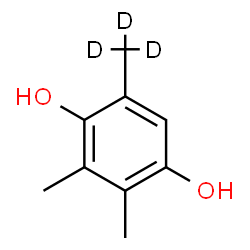 ChemSpider 2D Image | 2,3-Dimethyl-5-(~2~H_3_)methyl-1,4-benzenediol | C9H9D3O2