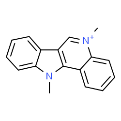 ChemSpider 2D Image | 5,11-Dimethyl-11H-indolo[3,2-c]quinolin-5-ium | C17H15N2