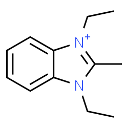 ChemSpider 2D Image | 1,3-Diethyl-2-methyl-1H-3,1-benzimidazol-3-ium | C12H17N2