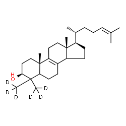 ChemSpider 2D Image | (3beta,14xi)-4,4-Bis[(~2~H_3_)methyl]cholesta-8,24-dien-3-ol | C29H42D6O