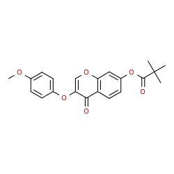 ChemSpider 2D Image | 3-(4-Methoxyphenoxy)-4-oxo-4H-chromen-7-yl pivalate | C21H20O6