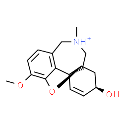 ChemSpider 2D Image | (4aS,6R,8aS)-6-Hydroxy-3-methoxy-11-methyl-5,6,9,10,11,12-hexahydro-4aH-[1]benzofuro[3a,3,2-ef][2]benzazepin-11-ium | C17H22NO3