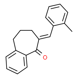 ChemSpider 2D Image | (6E)-6-(2-Methylbenzylidene)-6,7,8,9-tetrahydro-5H-benzo[7]annulen-5-one | C19H18O