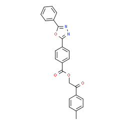 ChemSpider 2D Image | 2-(4-Methylphenyl)-2-oxoethyl 4-(5-phenyl-1,3,4-oxadiazol-2-yl)benzoate | C24H18N2O4