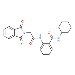 ChemSpider 2D Image | N-Cyclohexyl-2-{[(1,3-dioxo-1,3-dihydro-2H-isoindol-2-yl)acetyl]amino}benzamide | C23H23N3O4