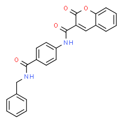 ChemSpider 2D Image | N-[4-(Benzylcarbamoyl)phenyl]-2-oxo-2H-chromene-3-carboxamide | C24H18N2O4
