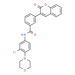 ChemSpider 2D Image | N-[3-Chloro-4-(4-morpholinyl)phenyl]-3-(2-oxo-2H-chromen-3-yl)benzamide | C26H21ClN2O4