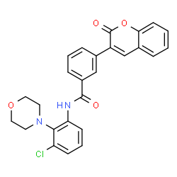 ChemSpider 2D Image | N-[3-Chloro-2-(4-morpholinyl)phenyl]-3-(2-oxo-2H-chromen-3-yl)benzamide | C26H21ClN2O4