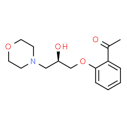 ChemSpider 2D Image | 1-{2-[(2R)-2-Hydroxy-3-(4-morpholinyl)propoxy]phenyl}ethanone | C15H21NO4
