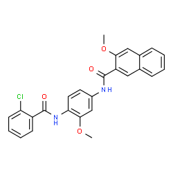 ChemSpider 2D Image | N-{4-[(2-Chlorobenzoyl)amino]-3-methoxyphenyl}-3-methoxy-2-naphthamide | C26H21ClN2O4