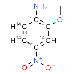ChemSpider 2D Image | 2-Methoxy-4-nitro(~14~C_6_)aniline | C14C6H8N2O3