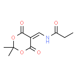 ChemSpider 2D Image | N-[(2,2-Dimethyl-4,6-dioxo-1,3-dioxan-5-ylidene)methyl]propanamide | C10H13NO5
