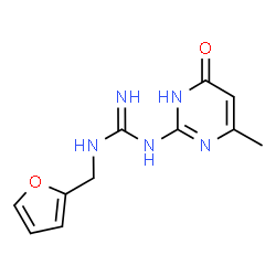 ChemSpider 2D Image | 1-(2-Furylmethyl)-3-(4-hydroxy-6-methylpyrimidin-2-yl)guanidine | C11H13N5O2