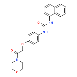 ChemSpider 2D Image | 1-{4-[2-(4-Morpholinyl)-2-oxoethoxy]phenyl}-3-(1-naphthyl)urea | C23H23N3O4
