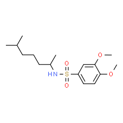 ChemSpider 2D Image | 3,4-Dimethoxy-N-(6-methyl-2-heptanyl)benzenesulfonamide | C16H27NO4S