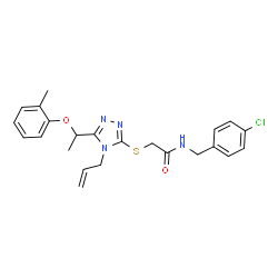 ChemSpider 2D Image | 2-({4-Allyl-5-[1-(2-methylphenoxy)ethyl]-4H-1,2,4-triazol-3-yl}sulfanyl)-N-(4-chlorobenzyl)acetamide | C23H25ClN4O2S