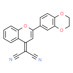 ChemSpider 2D Image | [2-(2,3-Dihydro-1,4-benzodioxin-6-yl)-4H-chromen-4-ylidene]malononitrile | C20H12N2O3
