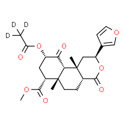 ChemSpider 2D Image | Methyl (2S,4aR,6aS,7R,9S,10aS,10bS)-9-[(~2~H_3_)ethanoyloxy]-2-(3-furyl)-6a,10b-dimethyl-4,10-dioxododecahydro-2H-benzo[f]isochromene-7-carboxylate | C23H25D3O8