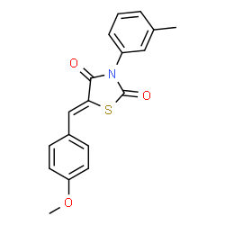 ChemSpider 2D Image | (5Z)-5-(4-Methoxybenzylidene)-3-(3-methylphenyl)-1,3-thiazolidine-2,4-dione | C18H15NO3S