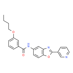 ChemSpider 2D Image | 3-Butoxy-N-[2-(3-pyridinyl)-1,3-benzoxazol-5-yl]benzamide | C23H21N3O3